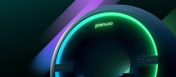 Modern medical device with glowing green and blue circular interface for early cancer detection.